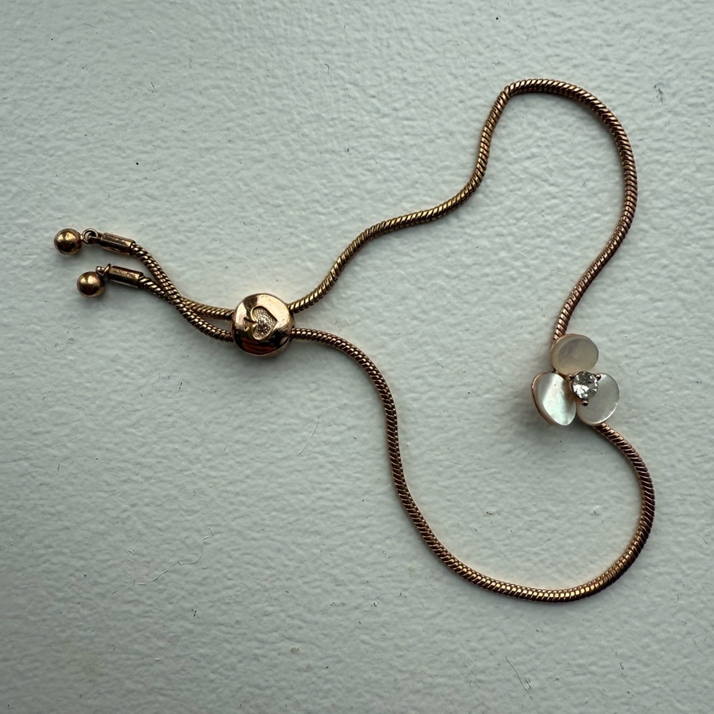 Kate Spade Daisy Bracelet - Rose Gold Adjustable | Delicate Floral Minimal